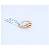 Image 3 : 35) 14 KARAT YELLOW GOLD RUBY AND DIAMOND RING