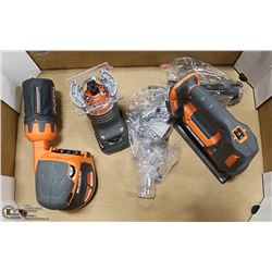 ASSORTED RIGID 18V CORDLESS TOOLS