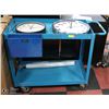 Image 1 : STEEL SHOP CART WITH CLOCKS