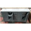 Image 1 : NEW GREY DUAL SINK STONE TOP VANITY WITH