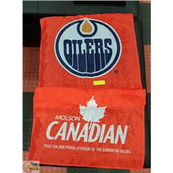 OILERS BANNER 2 FEET X 4 FEET MOLSON CANADIAN