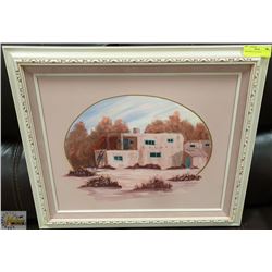 NEW MEXICO HACIENDA FRAMED ART 25 X 21