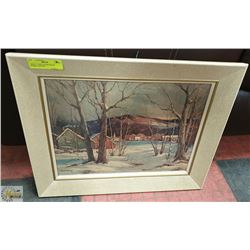 SMALL TOWN IN WINTER BY ROBERT WOODS