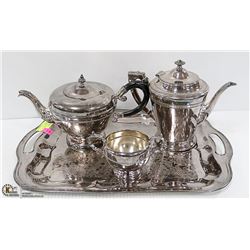 MIXED TEA SERVICE WITH INT. SILVER CO/ VIKING