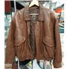 Image 1 : MEN'S BROWN LEATHER BOMBER JACKET SIZE L  WITH