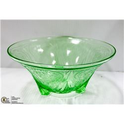 10" URANIUM GLASS BOWL 1934-1936