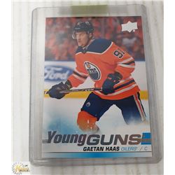 OILERS GAETAN HAAS YOUNG GUNS ROOKIE CARD