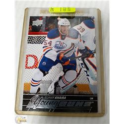 OILERS JUJHAR KHAIRA YOUNG GUNS ROOKIE CARD