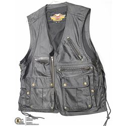 HARLEY DAVIDSON BLACK LEATHER VEST XL