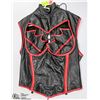 Image 1 : BLACK AND RED LEATHER VEST SMALL