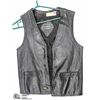 Image 1 : BLACK LEATHER VEST MENS SIZE MEDIUM MADE