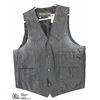 Image 1 : MENS BLACK LEATHER VEST SIZE LARGE WESTERN