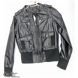 BLACK LEATHER JACKET SIZE SMALL JOU JOU