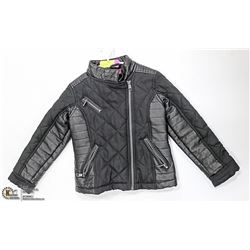 STEVE MADDEN BLACK LEATHER JACKET KIDS SIZE 5-6