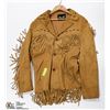 Image 1 : VINTAGE TAN LEATHER FRINGED JACKET SIZE LARGE