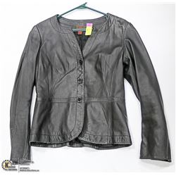 DANIER BLACK LEATHER JACKET SIZE MEDIUM