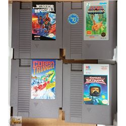 LOT OF 4 ORIGINAL NINTENDO NES GAMES