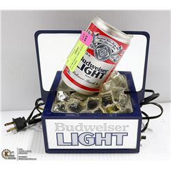 BUDWEISER LAMP LIGHT CAN ON ICE CUBES