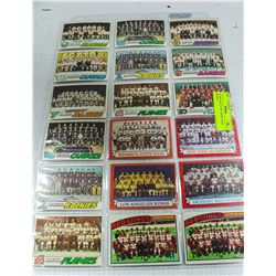 18 VINTAGE TEAM CARDS 1970'S BUNDLE