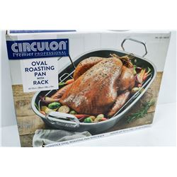 NEW CIRCULON OVAL ROASTING PAN WITH RACK