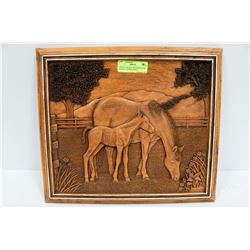 HORSE CARVING PICTURE BY KIM MURRAY APPROX 10X18