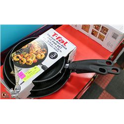 NEW T-FAL 3 PACK TITANIUM NON-STICK FRY PAN SET