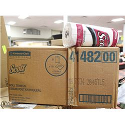 CASE WITH 20 ROLLS OF SCOTT BRAND ROLL TOWELS
