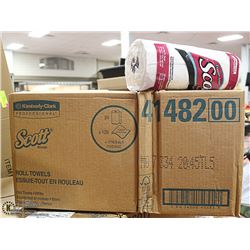 CASE WITH 20 ROLLS OF SCOTT BRAND ROLL TOWELS