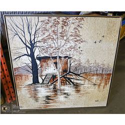 LARGE FRAMED OIL ON CANVAS BY FADIK