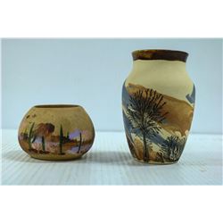 2 PC SOUTHWEST POTTERY SIGNED/STAMPED