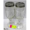 Image 1 : PAIR OF BALL MASON JAR REDNECK WINE GLASSES