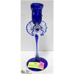 HAND BLOWN COBALT BLUE AZERBAIJAN ART GLASS CANDLE