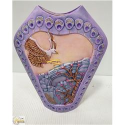TALL PURPLE EAGLE VASE