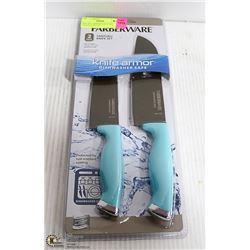 NEW 2PC FARBERWARE KNIFE ARMOR KNIFE SET