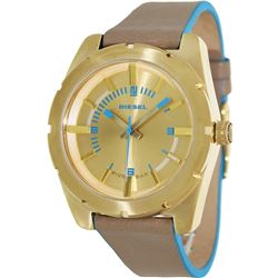 NEW DIESEL GOLD TONE DIAL LEATHER STRAP MSRP $249