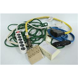 LARGE BOX OF HEAVY DUTY OUTDOOR CORDS,