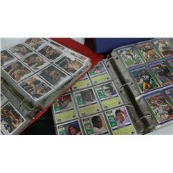 BOX WITH 4 ASSORTED BINDERS OF FOOTBALL CARDS
