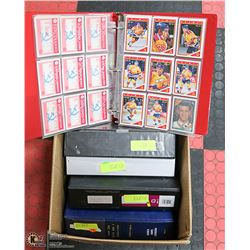 BOX WITH 5 ASSORTED BINDERS OF HOCKEY CARDS