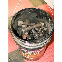 PAIL WITH LARGE NUTS AND BOLTS