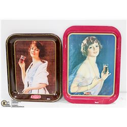 2 LARGE VINTAGE COKE TRAYS