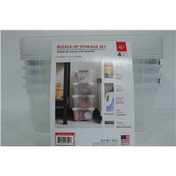 NEW BUCKLE-UP 4 CONTAINER STORAGE SET W/ LIDS