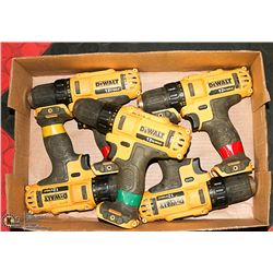 5 DEWALT 12V DRILLS DCD-710