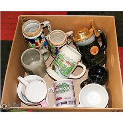 COLLECTION OF BEER STEINS AND COFFEE MUGS