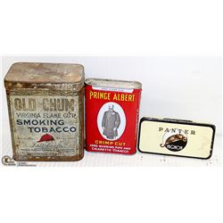 LOT OF COLLECTIBLE TOBACCO TINS