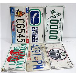 6 LICENSE PLATES INCL. YUKON SAMPLE PLATE