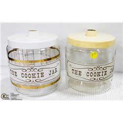 TWO 1950'S GLASS COOKIE JARS