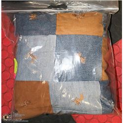 VINTAGE JEAN PATCHWORK QUILT SINGLE