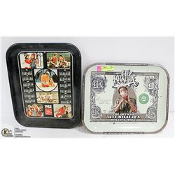 2 COLLECTOR METAL TRAYS