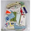 Image 1 : TRAY OF VINTAGE BUSINESS CARDS PINS ETC