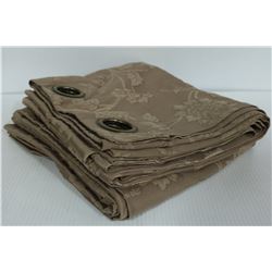 LOT OF BROWN DESIGNED CURTAINS -